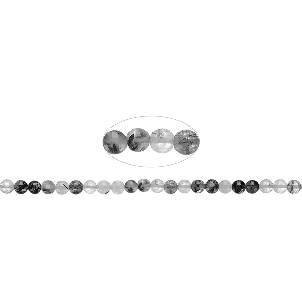 Rangs de colliers, Quartz-Tourmaline, 04 x 02mm (39cm) | Marco Schreier