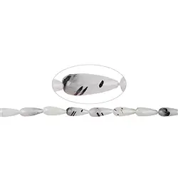 141780507820 Collar de gotas, Cuarzo turmalina, facetado, 20 x 08mm | Marco Schreier