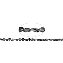 141780604521 Filo di pepite, Tormalina quarzo, 07-09mm | grossista gemme e pietre curative