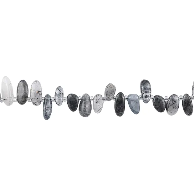 Strand of nuggets "Tooth", Tourmaline Quartz, 03-05 x 10-20mm | Marco Schreier