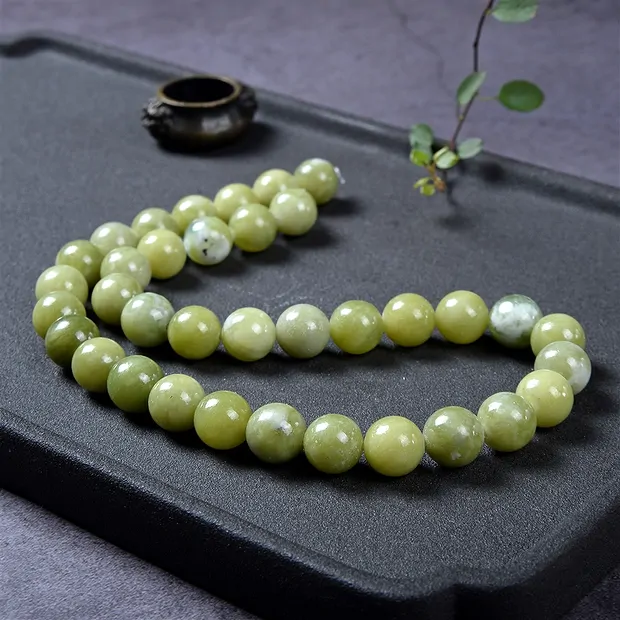 Cuentas de piedras preciosas, Serpentina (China), 10mm (38cm) | Marco Schreier