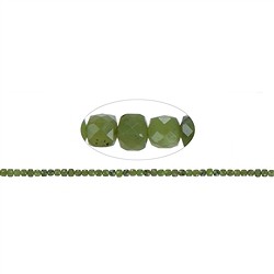 141800208423 Strand cube, Serpentine, faceted, 04mm (39cm) | wholesaler gems &amp; healing stones