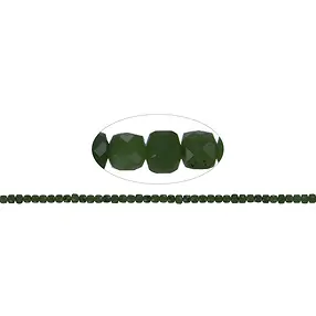 Rang de collier, Serpentine (foncée), 04,5mm, à facettes (39cm) | Marco Schreier