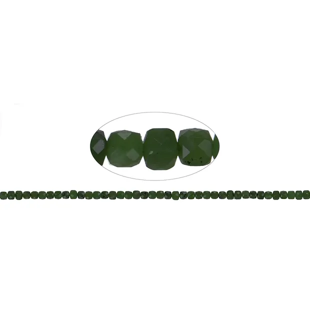 Strang Würfel, Serpentin (dunkel), 04,5mm, facettiert (39cm) | Marco Schreier
