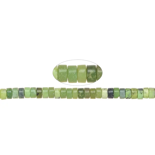 Cilindro de filamentos "Heishi", Serpentina, 02 x 05 mm (39 cm) | Marco Schreier