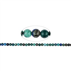 141820100426 String Beads, Azurite Malachite (stab.), 05mm | wholesaler gems &amp; healing stones