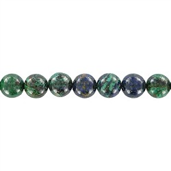 141820100920 String Beads, Azurite Malachite (stab.), 10mm | wholesaler gems &amp; healing stones