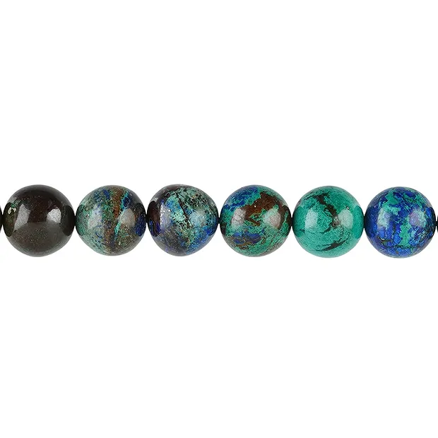 Rang de collier boules, Azurite-Malachite en matrice (stab.), 12mm | Marco Schreier