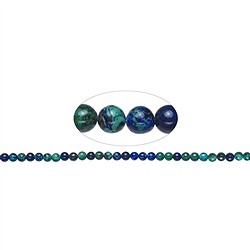 141820106527 String Beads, Azurite Malachite (stab.), 06,0 - 06,5mm | Marco Schreier