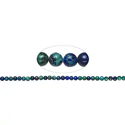 141820106527 Rang de colliers boules, Azurite-Malachite (stab.), 06,0 - 06,5mm | Marco Schreier