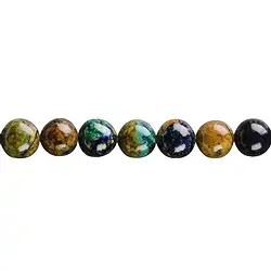 141820106822 Rang de collier boules, Azurite-Malachite en matrice (stab.), 09-10mm | Marco Schreier