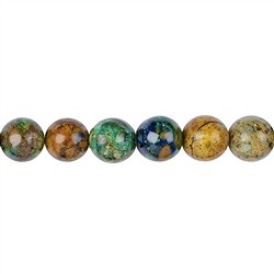 141820107022 Rang de collier boules, Azurite-Malachite en matrice (stab.), 11-12mm | Marco Schreier