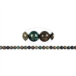 14182010724 Rang de collier boules, Azurite-Malachite en matrice (stab.), 08-09mm | Marco Schreier