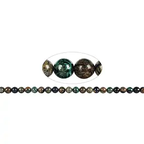 String Beads, Azurite Malachite in matrix (stab.), 08-09mm | Marco Schreier