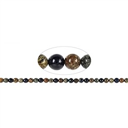 141820109024 Rang de colliers boules, Azurite-Malachite en matrice (stab.), 05-06mm (39cm) | Marco Schreier