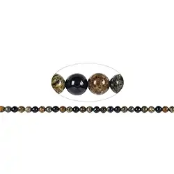 141820109024 Rang de colliers boules, Azurite-Malachite en matrice (stab.), 05-06mm (39cm) | Marco Schreier