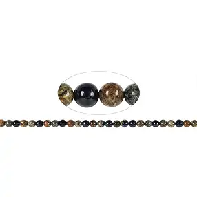 Strang Kugeln, Azurit-Malachit in Matrix (stab.), 05-06mm (39cm) | Marco Schreier
