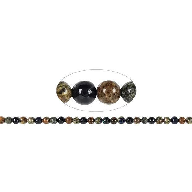 Strang Kugeln, Azurit-Malachit in Matrix (stab.), 05-06mm (39cm) | Marco Schreier