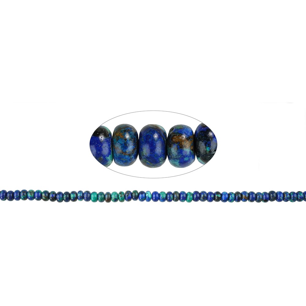 Strand button/slice, Azurite Malachite (stab.), 04 x 02mm | Marco Schreier