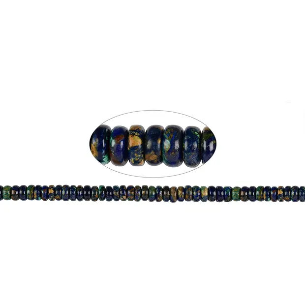 Strand button/slice, Azurite Malachite (stab.), 03.5-04.0 x 08-09mm | Marco Schreier