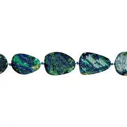 141820603021 Rang de colliers, forme libre, Azurite-Malachite AA (stab.), 2,7-3,2 x 1,9-2,2cm | Marco Schreier