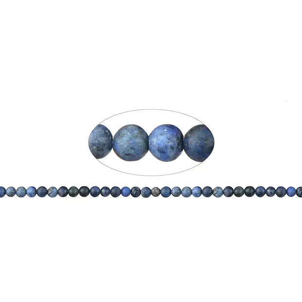 Strang Kugeln, Dumortierit, matt, 06mm | Edelsteine, Heilsteine & Schmuck-Handel
