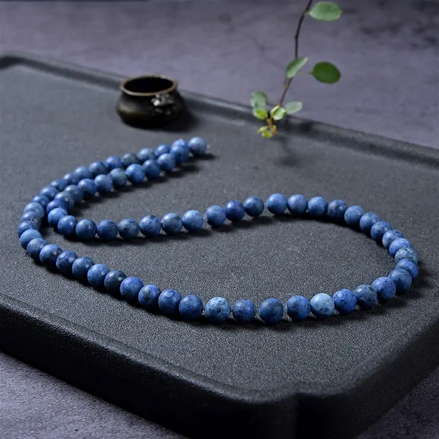 String Beads, Dumortierite, matt, 08mm | Schreier gems, healing stones & jewelry