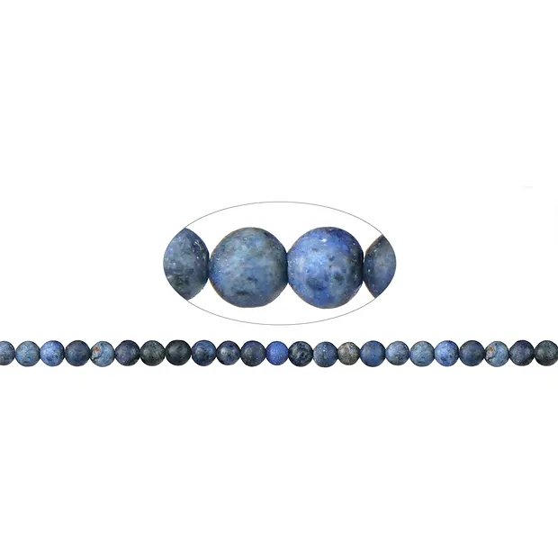 Filo di perle, Dumortierite, opaco, 08mm | grossista gemme e pietre curative