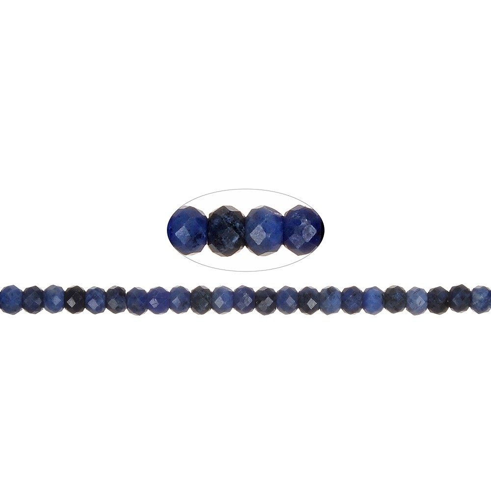 Filo di bottoni, Dumortierite, 03 x 04 mm, sfaccettato (39 cm) | Marco Schreier