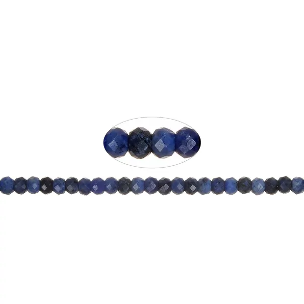 Strang Button, Dumortierit, 03 x 04mm, facettiert (39cm) | Marco Schreier