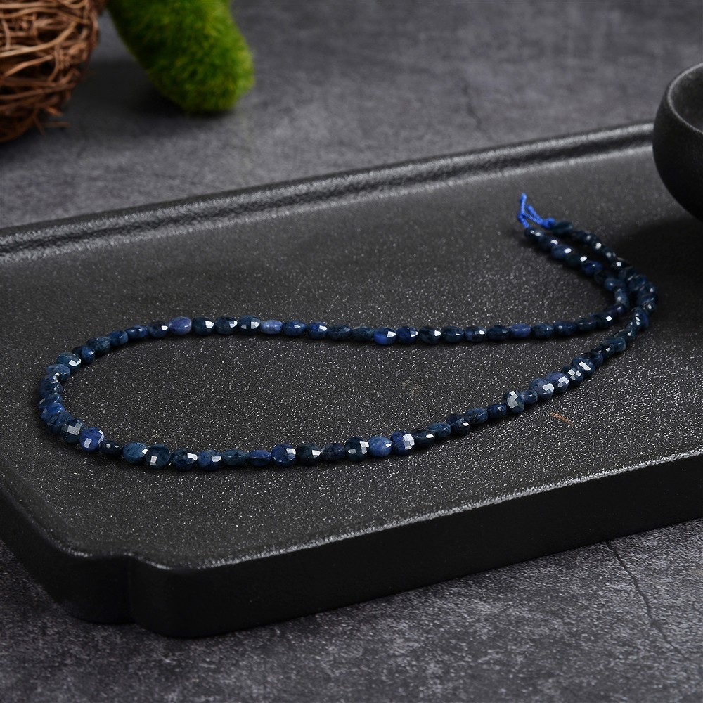 Coin strand, Dumortierite, 04 x 02mm, faceted (39cm) | Marco Schreier