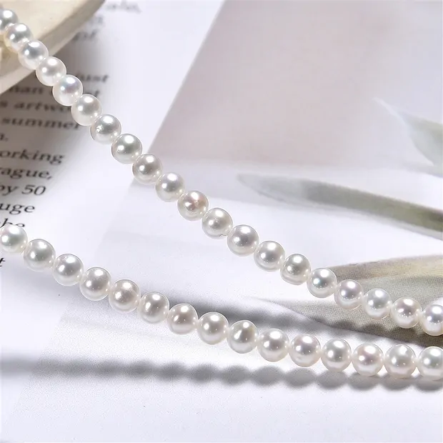Collar redondo, perla de agua dulce A+, blanco crema, 04mm | Marco Schreier