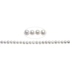 Collar redondo, perla de agua dulce A+, blanco crema, 04mm | Marco Schreier