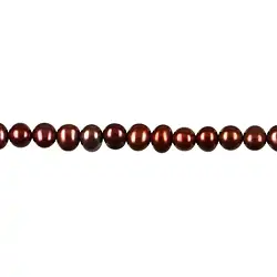 141840133120 Strang Potatoe, Süßwasser-Perle, rostrot (gef.), 03,5mm | Marco Schreier