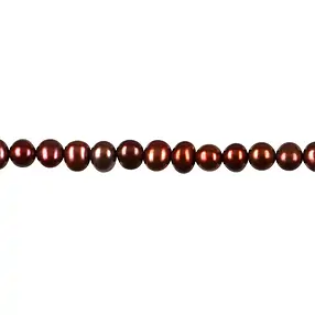 Strang Potatoe, Süßwasser-Perle, rostrot (gef.), 03,5mm | Marco Schreier