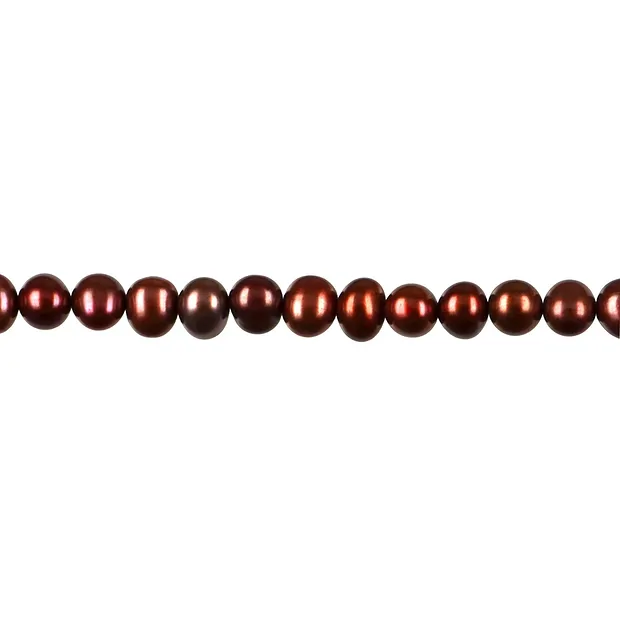 Strand Potatoe, freshwater pearl, rust red (dyed), 03.5mm | Marco Schreier