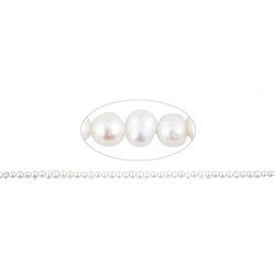 141840202014 Rang de colliers rond/bouton, perle d'eau douce A, blanche, 02 - 02,5mm | Marco Schreier
