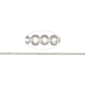 Rang de collier rond, perle d'eau douce blanche-crème, 04 - 04,5mm | Marco Schreier