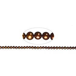 141840206234 Filo rotondo, perla d'acqua dolce A, marrone (tinta), 04-04,5 mm | Marco Schreier