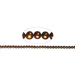 141840206234 Round strand, freshwater pearl A, brown (dyed), 04-04.5mm | Marco Schreier