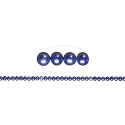 141840206344 Rang de collier rond, perle d'eau douce A, violet (teintée), 04-04,5mm | Marco Schreier
