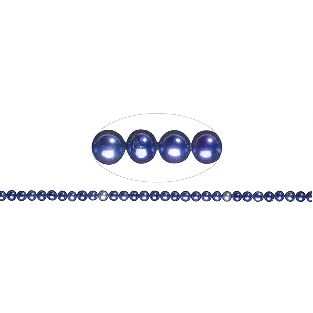 Round strand, freshwater pearl A, violet (dyed), 04-04.5mm | Marco Schreier