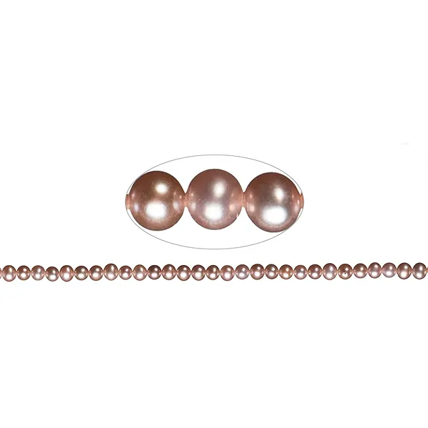 Round strand, freshwater pearl A, purple (natural), 05.5-06mm | Marco Schreier