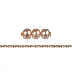141840209114 Round strand, freshwater pearl A, salmon (natural), 05.5-06mm | Marco Schreier