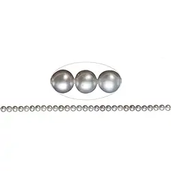 141840209254 Round strand, freshwater pearl A, silver (dyed), 05.5-06mm | Marco Schreier