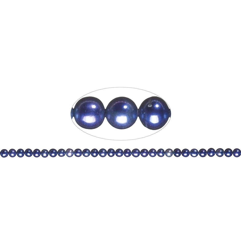 Rang de collier rond, perle d'eau douce A, violet (teintée), 05,5-06mm | Marco Schreier