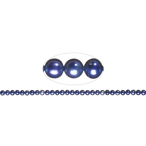 Round strand, freshwater pearl A, violet (dyed), 05.5-06mm | Marco Schreier