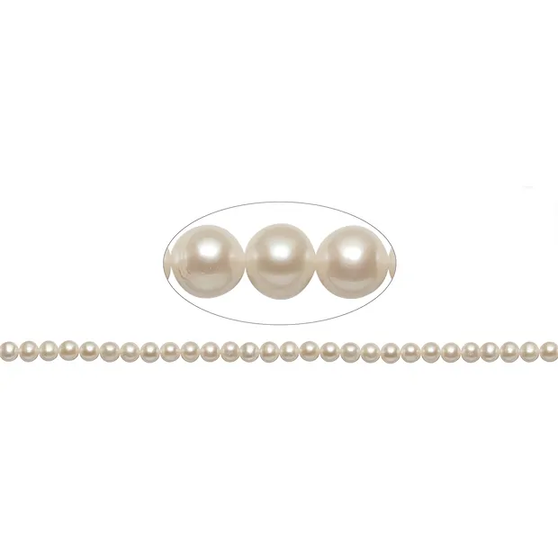 Round strand, freshwater pearl A, white, 06 - 06.5mm | Marco Schreier
