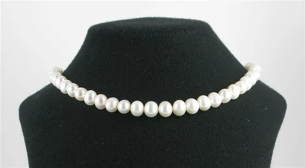 Round strand, freshwater pearl A, white, 08 - 08.5mm | Marco Schreier