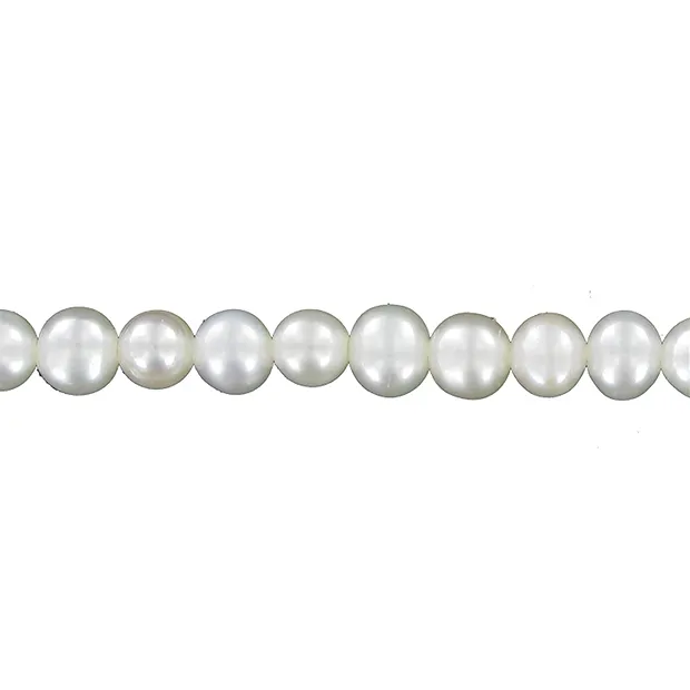 Round strand, freshwater pearl A, white, 08 - 08.5mm | Marco Schreier